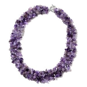 Purple amethyst Woven  statement Necklace NWT